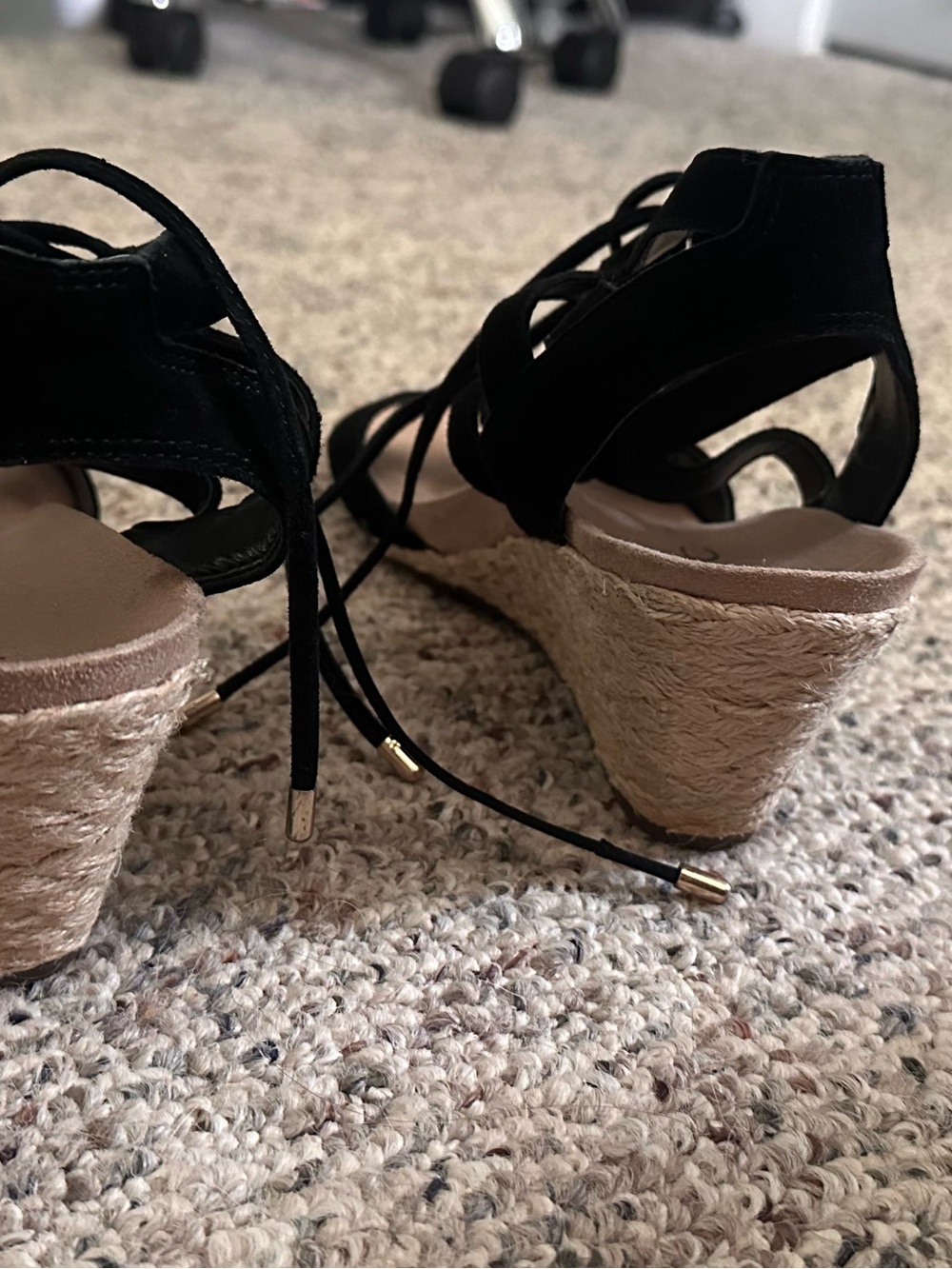 Vionic Calypso Black Lace-Up Espadrille Wedge - Picture 5 of 6